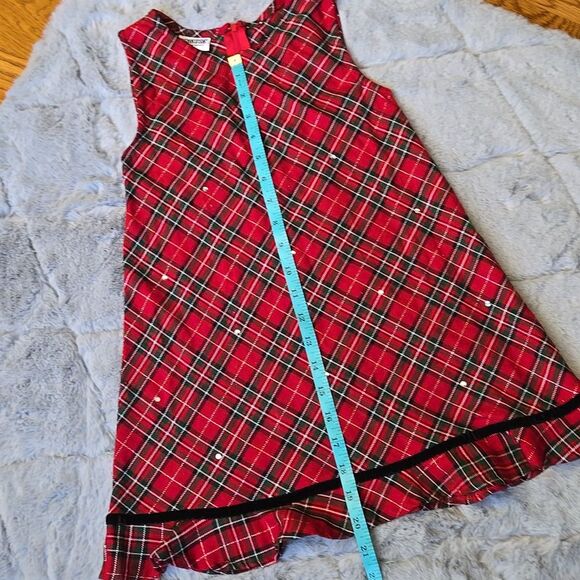 OSHKOSH Red/Green Plaid Red Jumper, Little Girls 5T, Great Condition - Picture 8 of 9